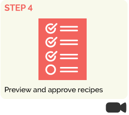 Approving Recipes in your book