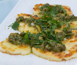 Friend halloumi with Capers and Lime