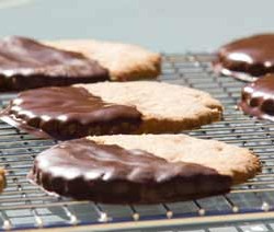 Ginger and chocolate oat biscuits